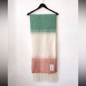 Rodebjer Alpaca Blend Scarf Ombre Gradient Fringe Soft Luxury Shawl